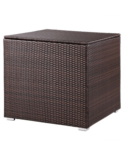 Cushion Storage Box Polyrattan 318L Brown Cube
